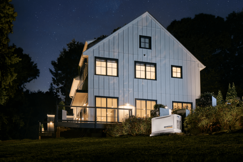 Generac Generator Installation Night Alpha Omega Electric California